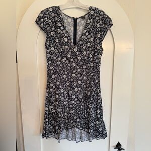 Floral Black and White Dress